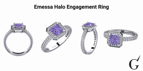 Emessa Halo Engagement Ring