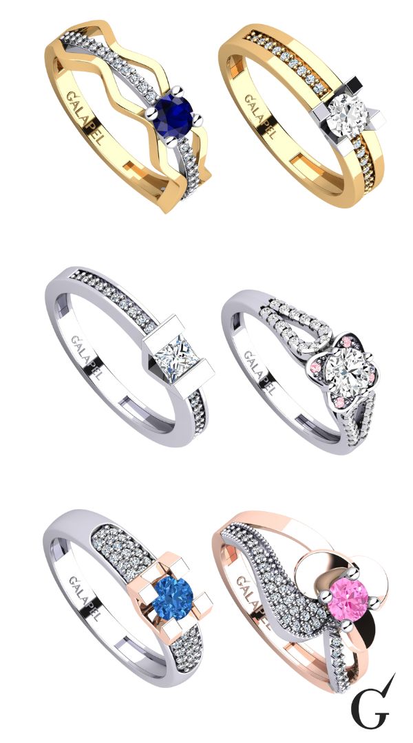 Solitaire Pave Rings